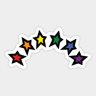 Pride Rainbow Colored Stars Sticker